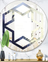 Moss Agate bush - Modern Round or Oval Wall Mirror - Hexagon Star