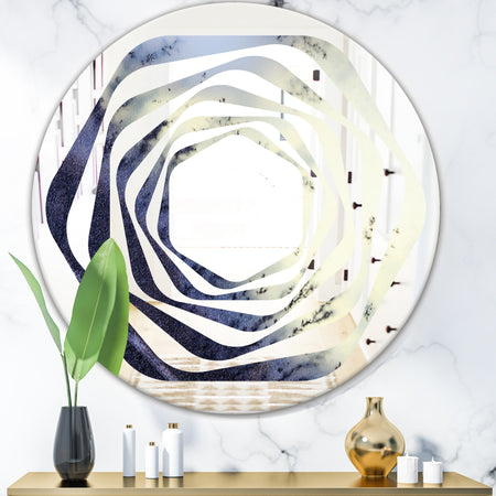 Moss Agate bush - Modern Round or Oval Wall Mirror - Whirl