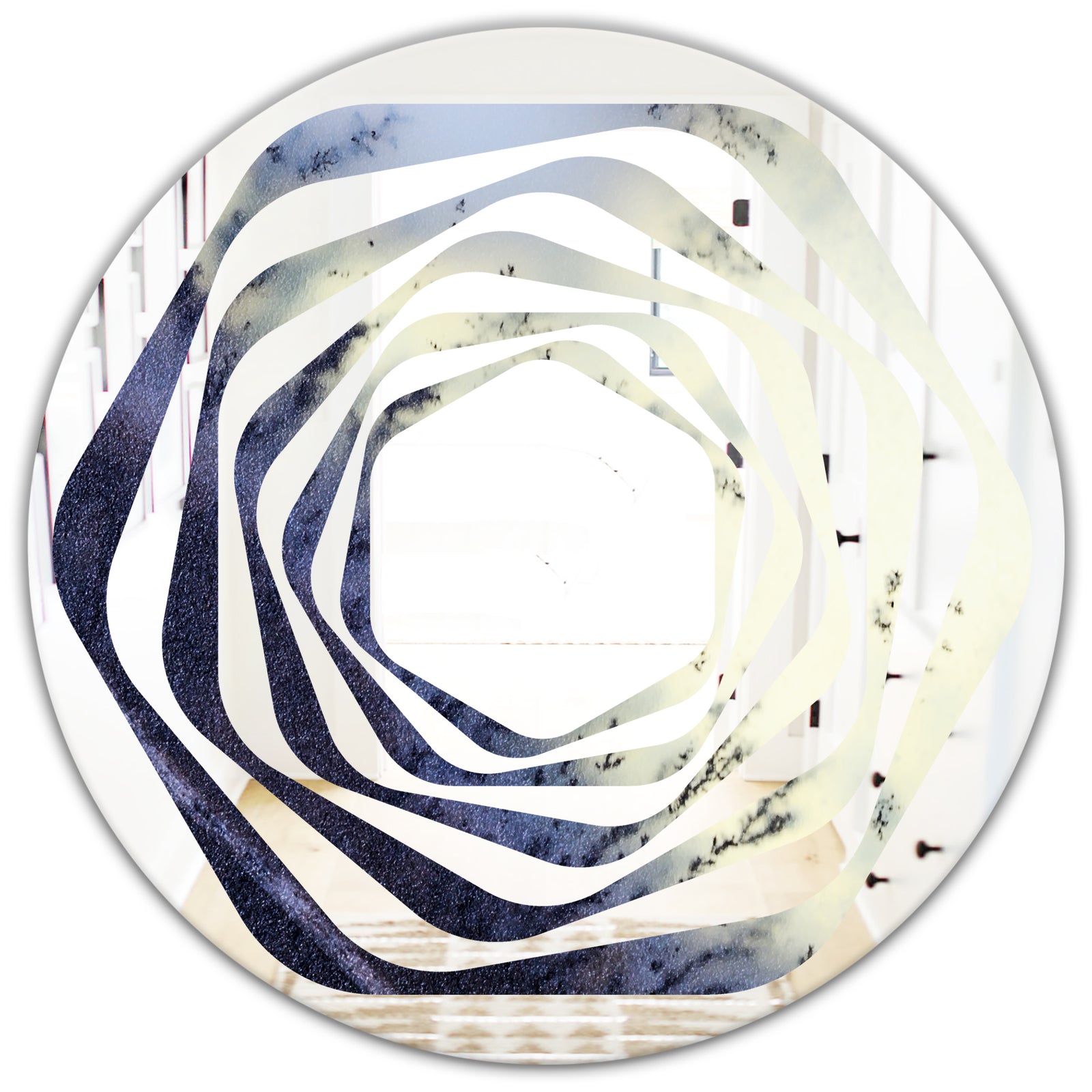 Moss Agate bush - Modern Round or Oval Wall Mirror - Whirl