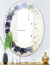 Moss Agate bush - Modern Round or Oval Wall Mirror - Leaves