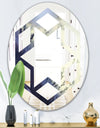 Moss Agate bush - Modern Round or Oval Wall Mirror - Hexagon Star