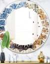 China Moss Agate - Modern Round or Oval Wall Mirror - Leaves