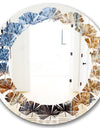 China Moss Agate - Modern Round or Oval Wall Mirror - Leaves