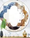 China Moss Agate - Modern Round or Oval Wall Mirror - Quatrefoil