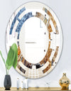 China Moss Agate - Modern Round or Oval Wall Mirror - Space