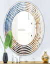 China Moss Agate - Modern Round or Oval Wall Mirror - Wave