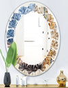 China Moss Agate - Modern Round or Oval Wall Mirror - Leaves