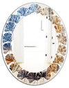 China Moss Agate - Modern Round or Oval Wall Mirror - Leaves