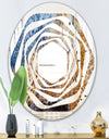 China Moss Agate - Modern Round or Oval Wall Mirror - Whirl