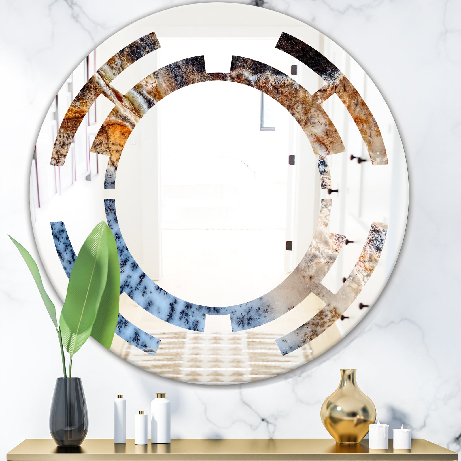 Close Up - Modern Round or Oval Wall Mirror - Space