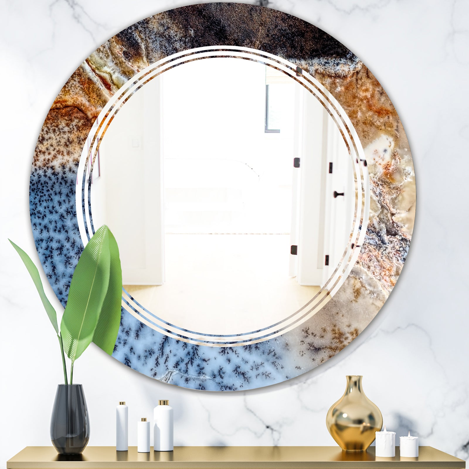 Close Up - Modern Round or Oval Wall Mirror - Triple C