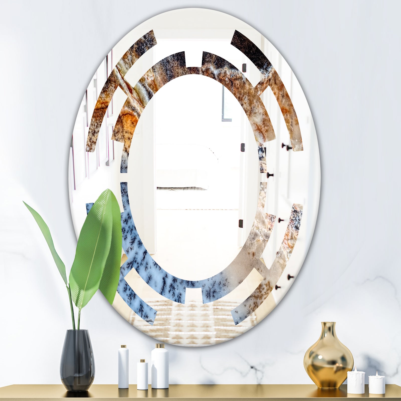Close Up - Modern Round or Oval Wall Mirror - Space