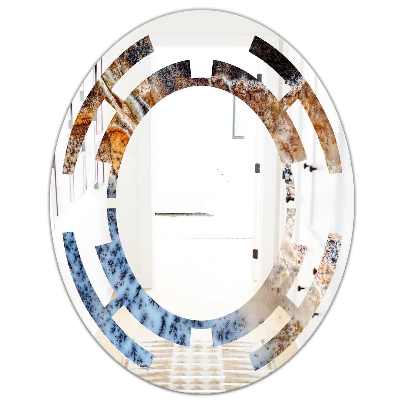 Close Up - Modern Round or Oval Wall Mirror - Space