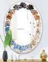 Close Up - Modern Round or Oval Wall Mirror - Leaves