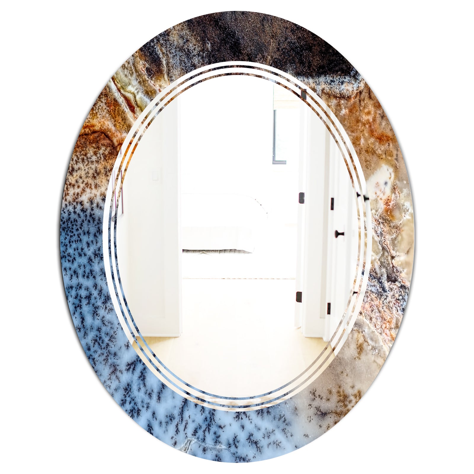 Close Up - Modern Round or Oval Wall Mirror - Triple C