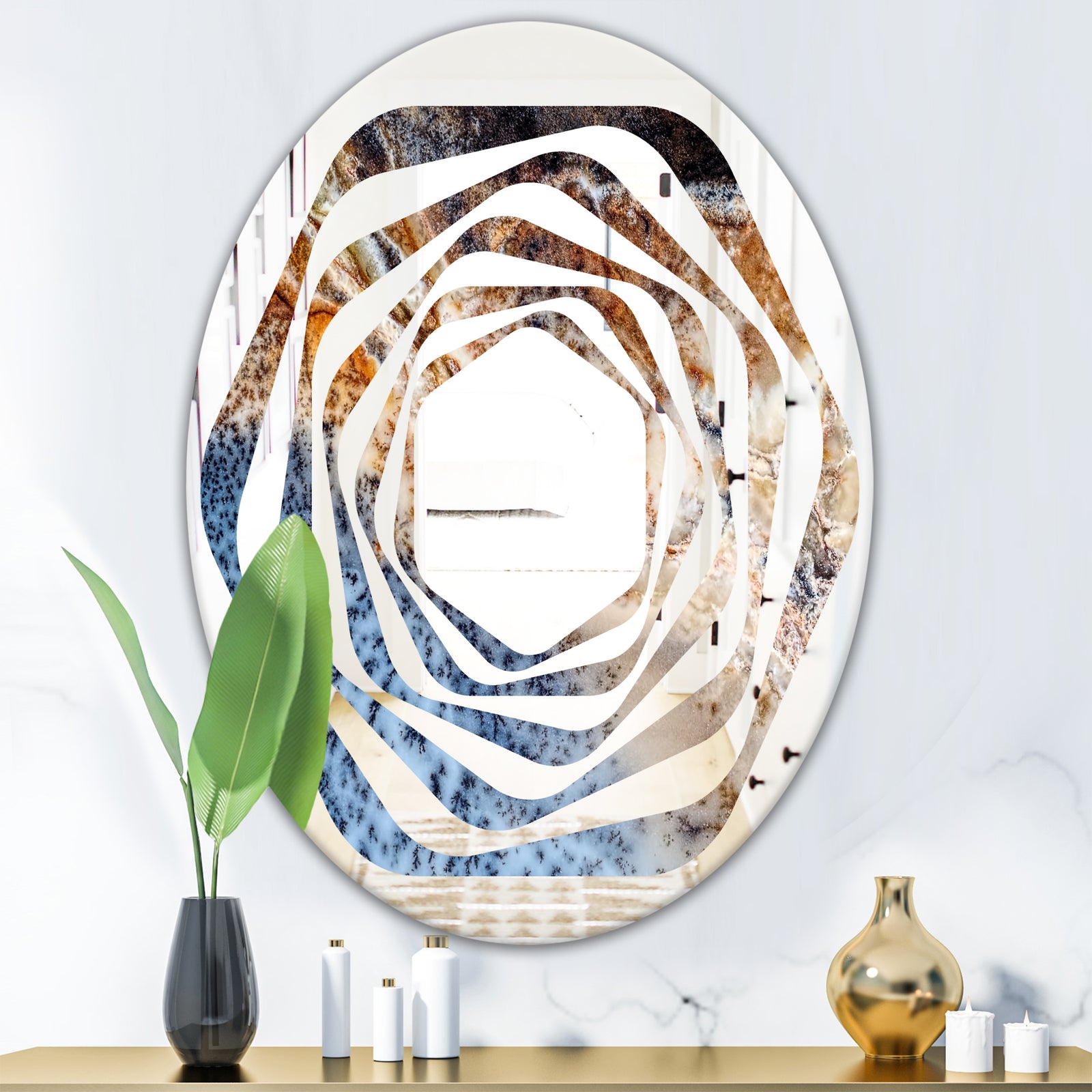 Close Up - Modern Round or Oval Wall Mirror - Whirl