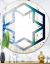 Agate beautiful colorful slices and texture - Modern Round or Oval Wall Mirror - Hexagon Star
