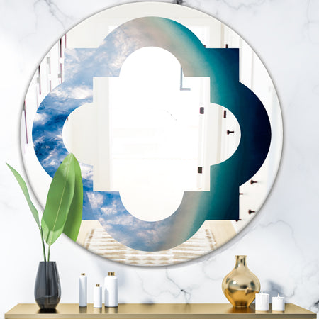 Agate beautiful colorful slices and texture - Modern Round or Oval Wall Mirror - Quatrefoil