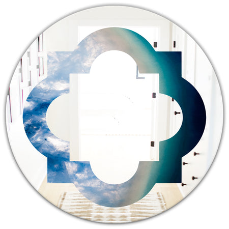 Agate beautiful colorful slices and texture - Modern Round or Oval Wall Mirror - Quatrefoil