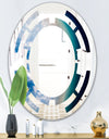 Agate beautiful colorful slices and texture - Modern Round or Oval Wall Mirror - Space