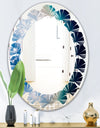 Agate beautiful colorful slices and texture - Modern Round or Oval Wall Mirror - Leaves