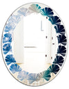 Agate beautiful colorful slices and texture - Modern Round or Oval Wall Mirror - Leaves