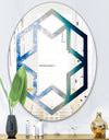 Agate beautiful colorful slices and texture - Modern Round or Oval Wall Mirror - Hexagon Star
