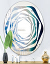 Agate beautiful colorful slices and texture - Modern Round or Oval Wall Mirror - Whirl