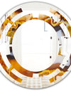 Natural brown agate - Modern Round or Oval Wall Mirror - Space