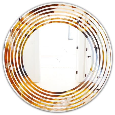 Natural brown agate - Modern Round or Oval Wall Mirror - Wave