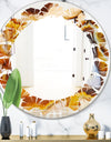 Natural brown agate - Modern Round or Oval Wall Mirror - Leaves
