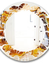 Natural brown agate - Modern Round or Oval Wall Mirror - Leaves