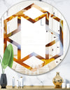 Natural brown agate - Modern Round or Oval Wall Mirror - Hexagon Star