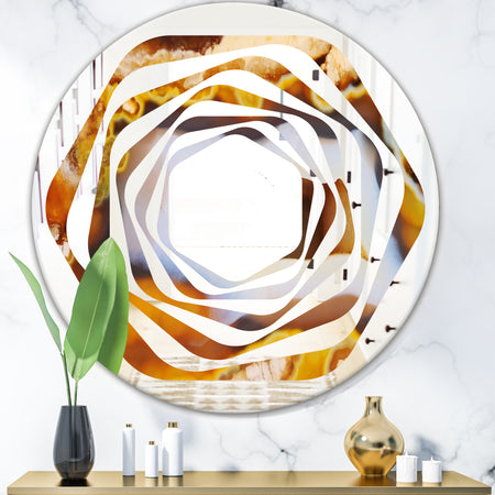 Natural brown agate - Modern Round or Oval Wall Mirror - Whirl