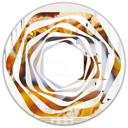 Natural brown agate - Modern Round or Oval Wall Mirror - Whirl