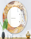 Natural brown agate - Modern Round or Oval Wall Mirror - Wave