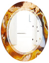 Natural brown agate - Modern Round or Oval Wall Mirror - Triple C