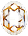 Natural brown agate - Modern Round or Oval Wall Mirror - Hexagon Star