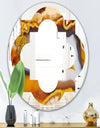 Natural brown agate - Modern Round or Oval Wall Mirror - Quatrefoil