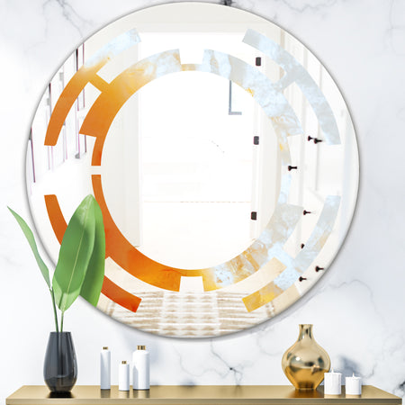 True Yellow Stone - Modern Round or Oval Wall Mirror - Space