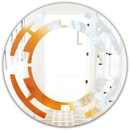 True Yellow Stone - Modern Round or Oval Wall Mirror - Space