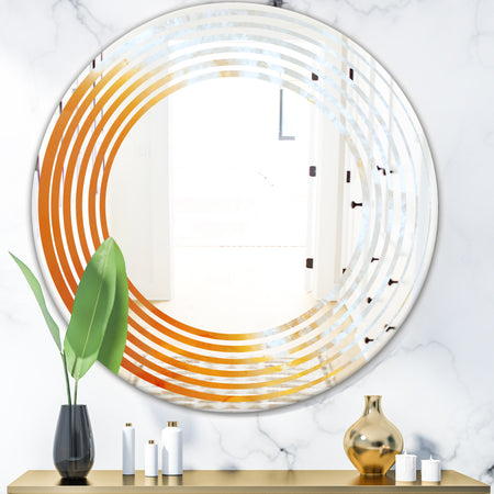 True Yellow Stone - Modern Round or Oval Wall Mirror - Wave