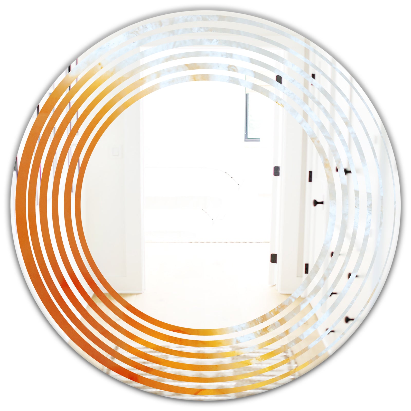True Yellow Stone - Modern Round or Oval Wall Mirror - Wave