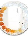 True Yellow Stone - Modern Round or Oval Wall Mirror - Leaves