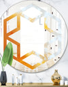 True Yellow Stone - Modern Round or Oval Wall Mirror - Hexagon Star