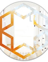 True Yellow Stone - Modern Round or Oval Wall Mirror - Hexagon Star