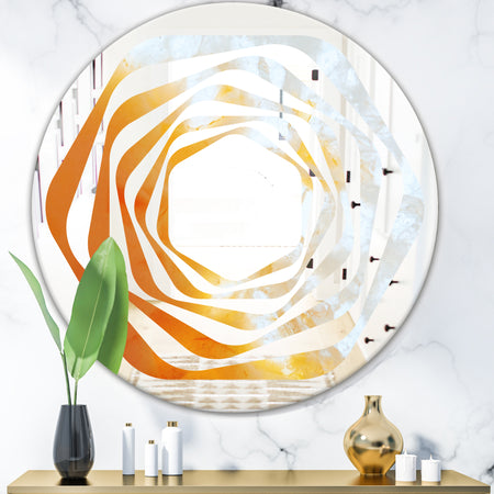 True Yellow Stone - Modern Round or Oval Wall Mirror - Whirl