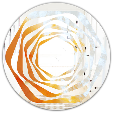 True Yellow Stone - Modern Round or Oval Wall Mirror - Whirl