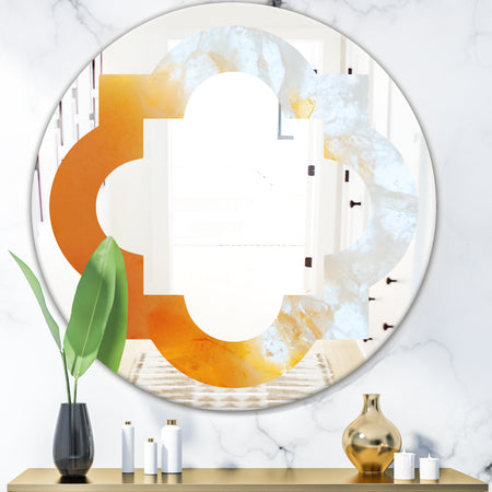 True Yellow Stone - Modern Round or Oval Wall Mirror - Quatrefoil