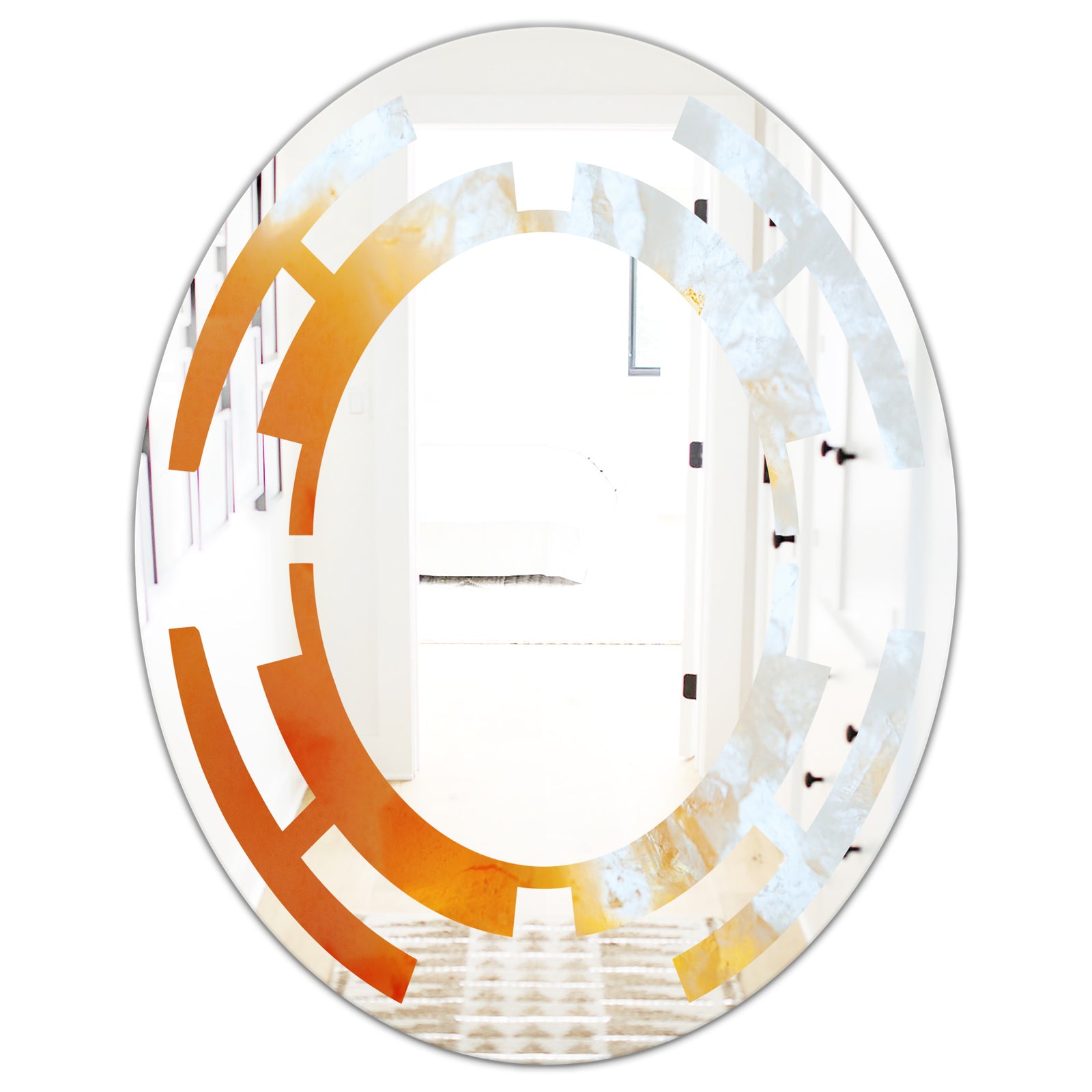True Yellow Stone - Modern Round or Oval Wall Mirror - Space